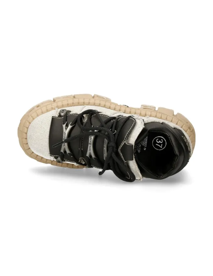 WomenMen Shoe Black Tank With Laces MWall106V9 New Rock Booties WomenMen Shoe Black Tank With Laces MWall106V9 New Rock Booties