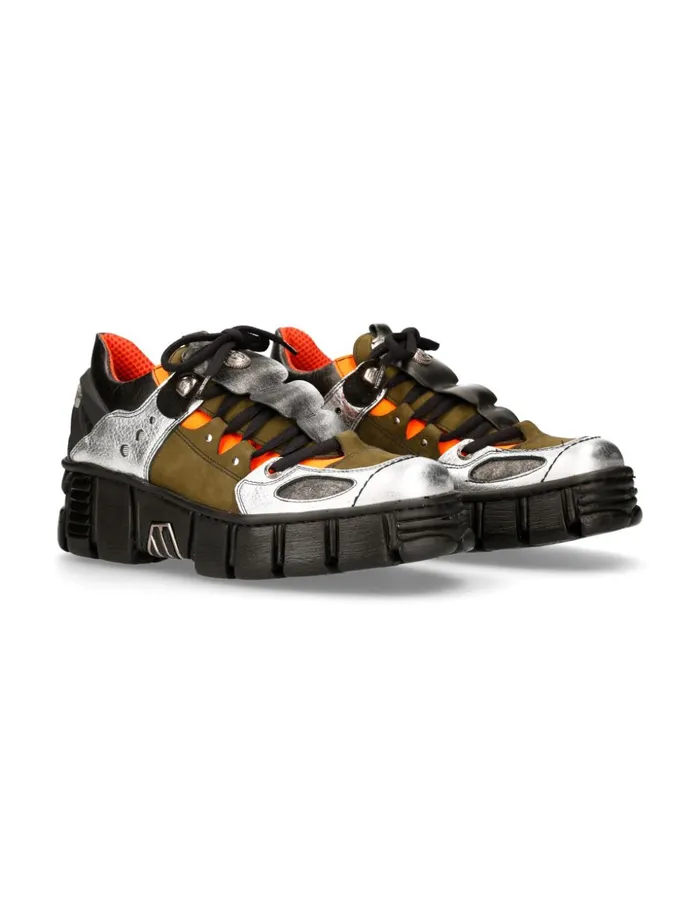 WomenMen Shoe Tower With Laces MWall002C14 New Rock Sneakers