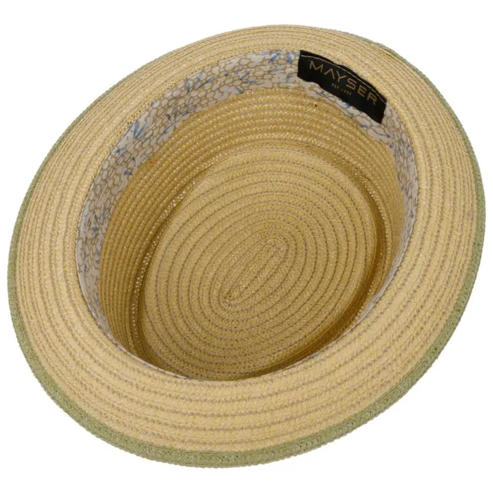 WomenMen Straw Hats Mayser Colour Band Pork Pie Straw Hat Beige WomenMen Straw Hats Mayser Colour Band Pork Pie Straw Hat Beige