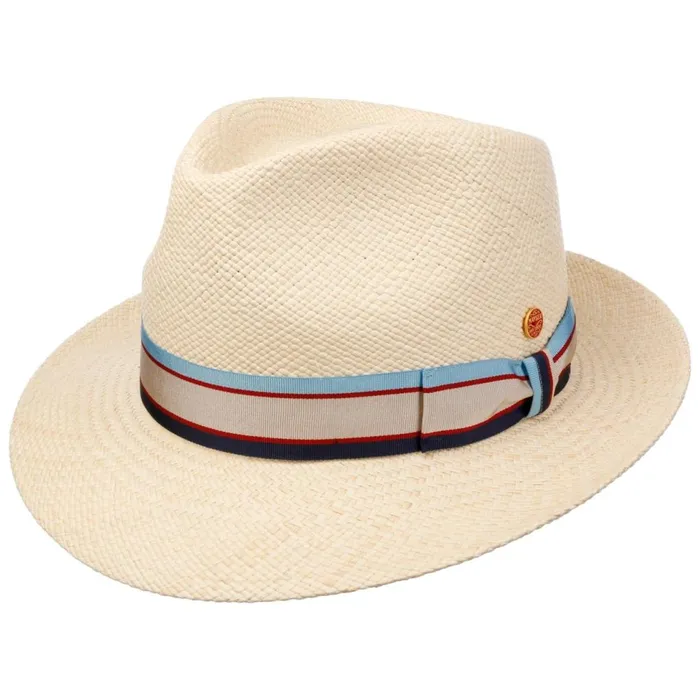 WomenMen Trilby Hats Mayser Manuel Stripes Panama Hat Nature