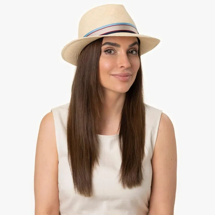 WomenMen Trilby Hats Mayser Manuel Stripes Panama Hat Nature WomenMen Trilby Hats Mayser Manuel Stripes Panama Hat Nature