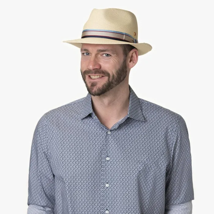 WomenMen Trilby Hats Mayser Manuel Stripes Panama Hat Nature WomenMen Trilby Hats Mayser Manuel Stripes Panama Hat Nature