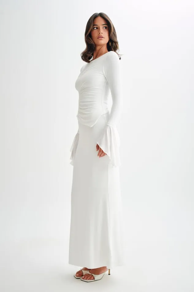 Women Meshki Bottoms Bruna Slinky Fishtail Maxi Skirt 8211 White