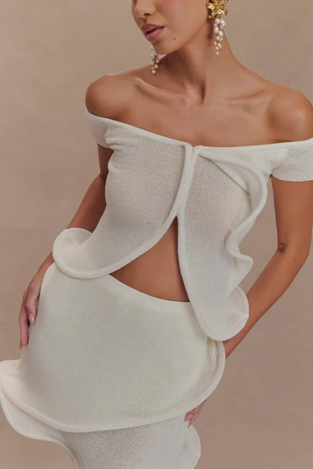 Women Meshki Bottoms Haisley Knit Mini Skirt 8211 Ivory