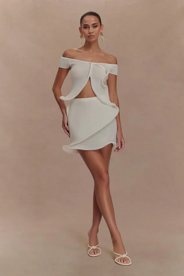 Women Meshki Bottoms Haisley Knit Mini Skirt 8211 Ivory