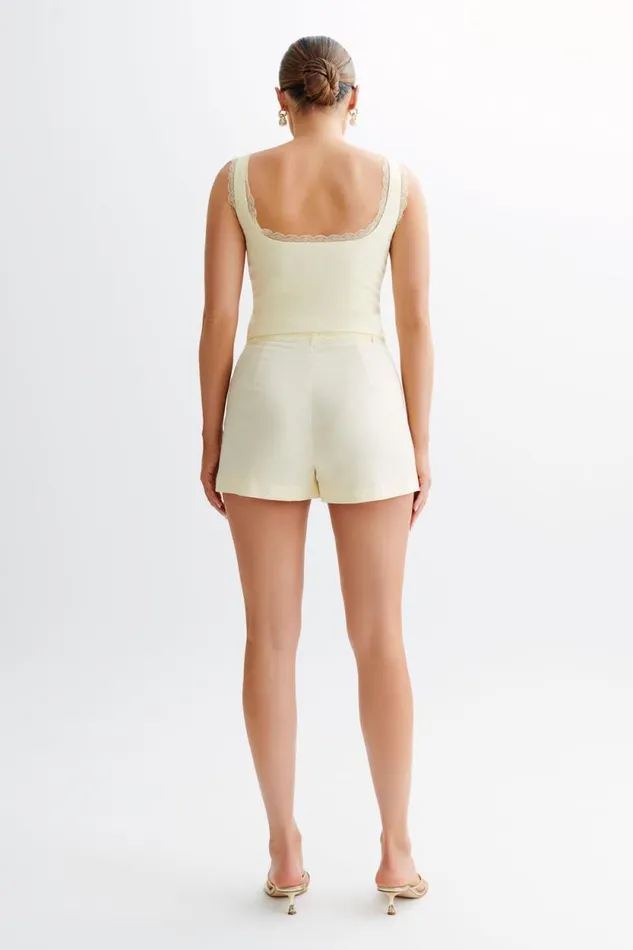 Women Meshki Bottoms Massima Linen Shorts 8211 Lemon Sherbet
