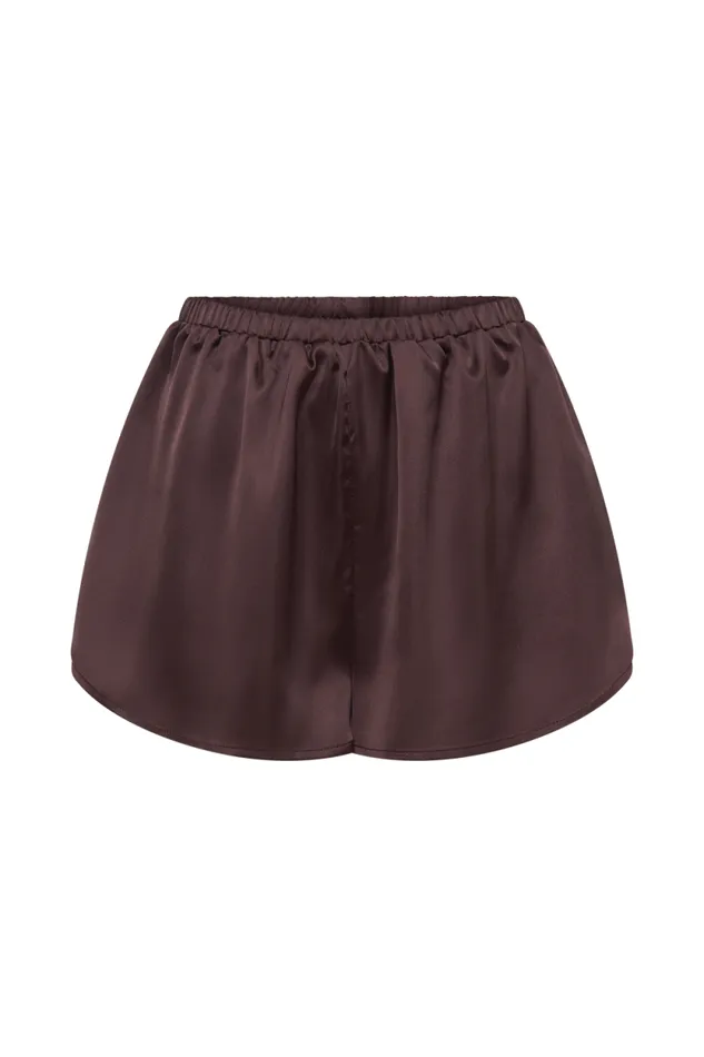 Women Meshki Bottoms Meera Satin Shorts 8211 Plum