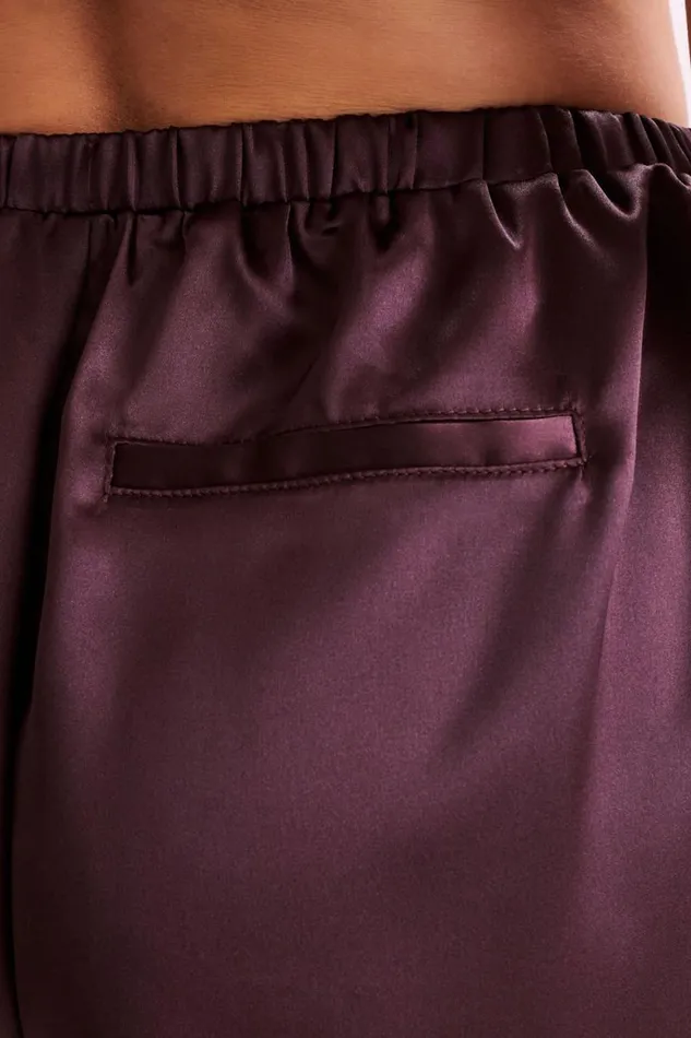 Women Meshki Bottoms Meera Satin Shorts 8211 Plum