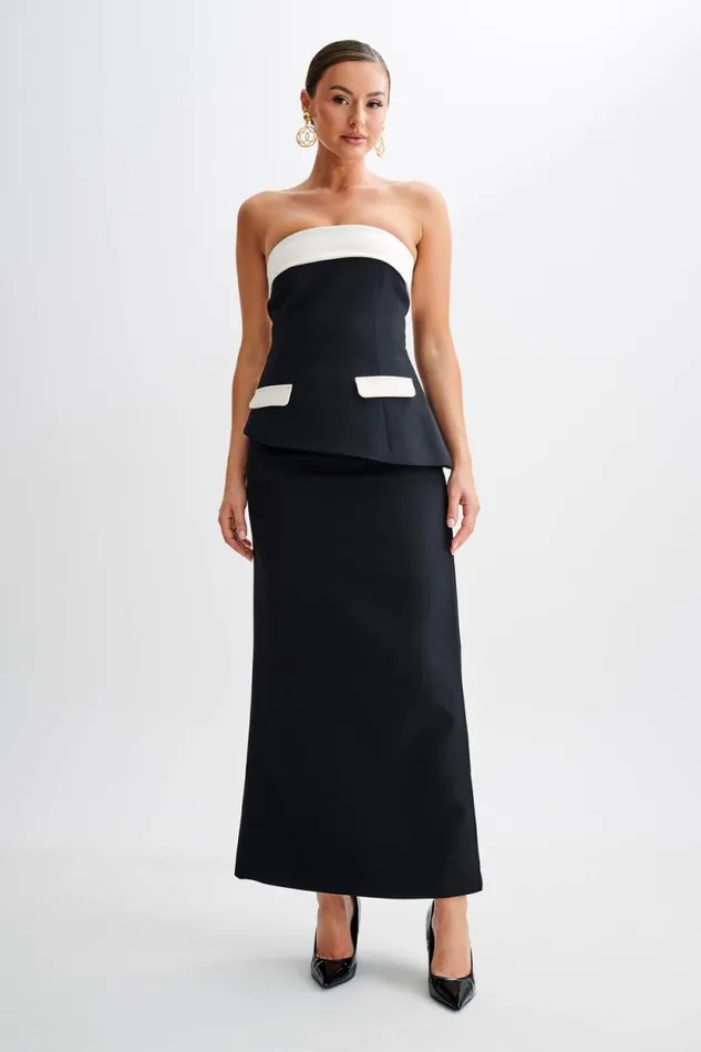 Women Meshki Bottoms Micah Suiting Maxi Skirt 8211 Black