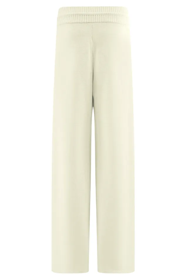 Women Meshki Bottoms Natalya Knit Wide Leg Pants 8211 Ivory