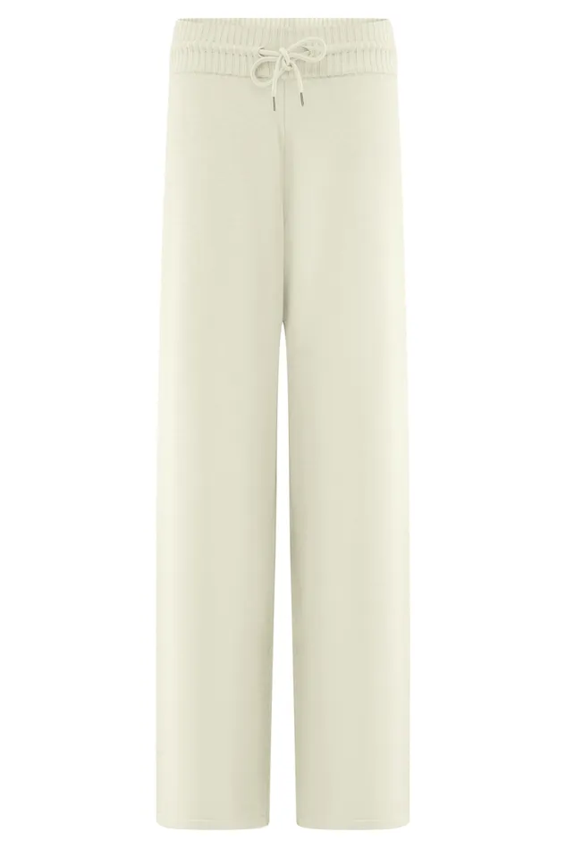 Women Meshki Bottoms Natalya Knit Wide Leg Pants 8211 Ivory