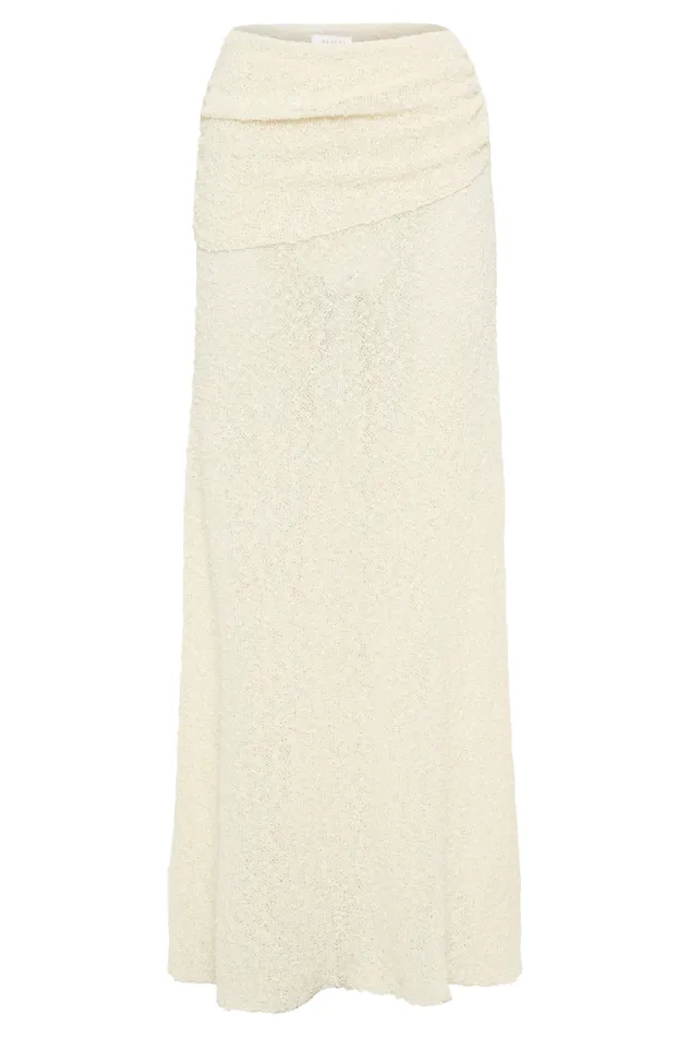 Women Meshki Bottoms Petra Ruched Knit Maxi Skirt 8211 Ivory