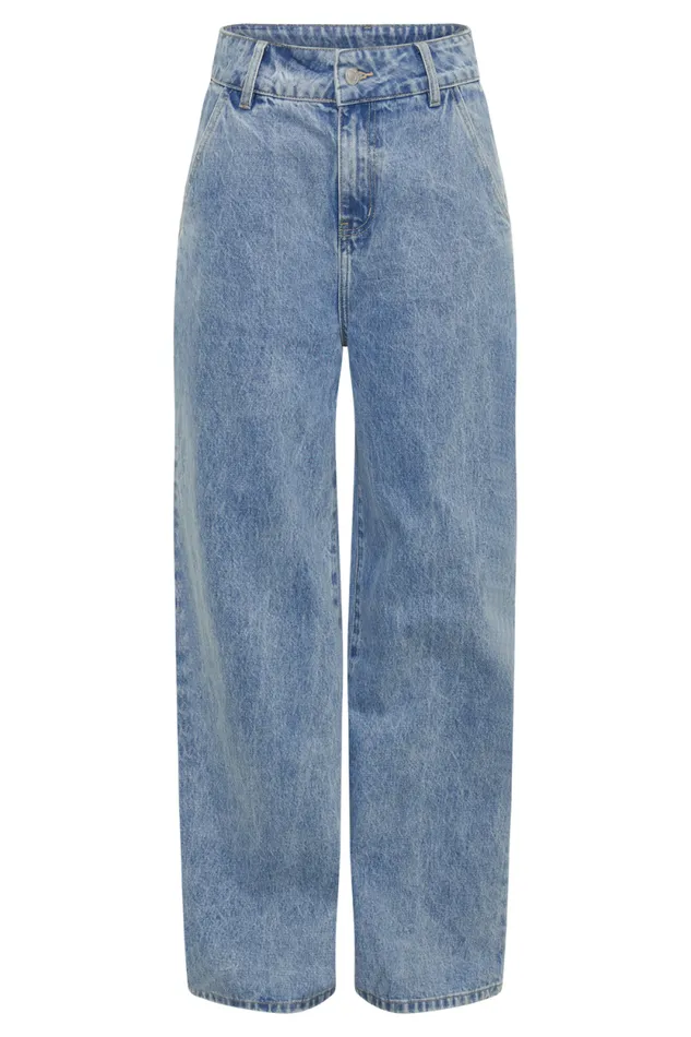 Women Meshki Bottoms Roxy Wide Leg High Waist Denim Jeans 8211 Mid Blue