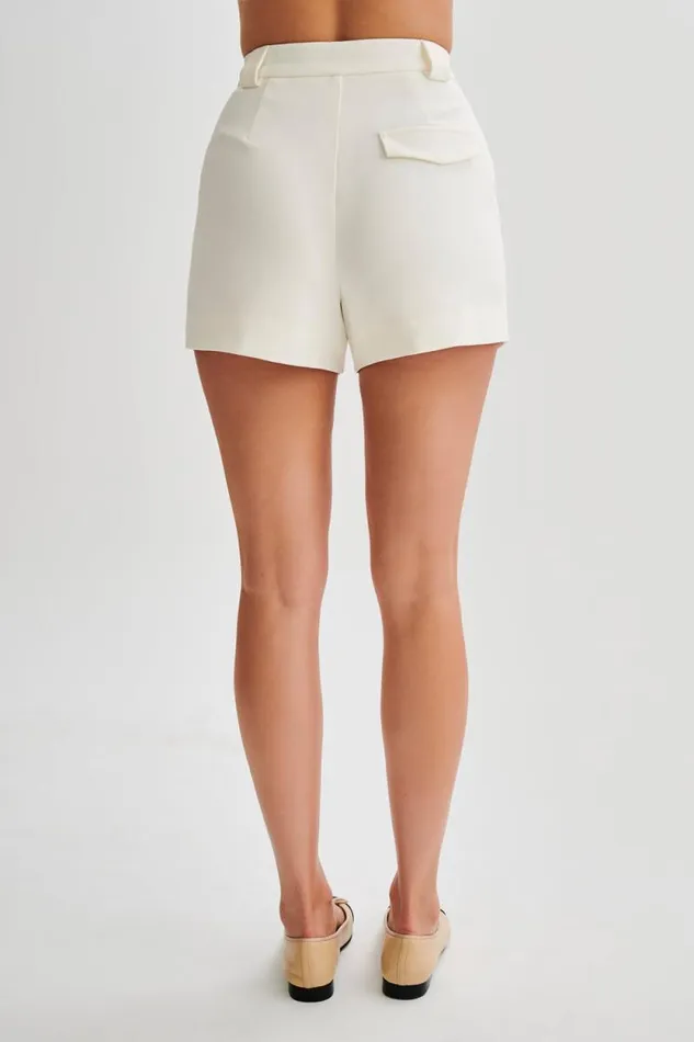 Women Meshki Bottoms Sigourney Suiting Shorts 8211 Ivory