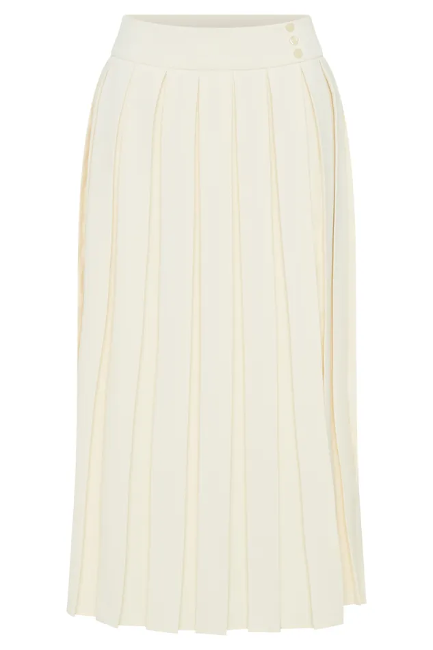 Women Meshki Bottoms Sunny Pleated Midi Skirt 8211 Ivory