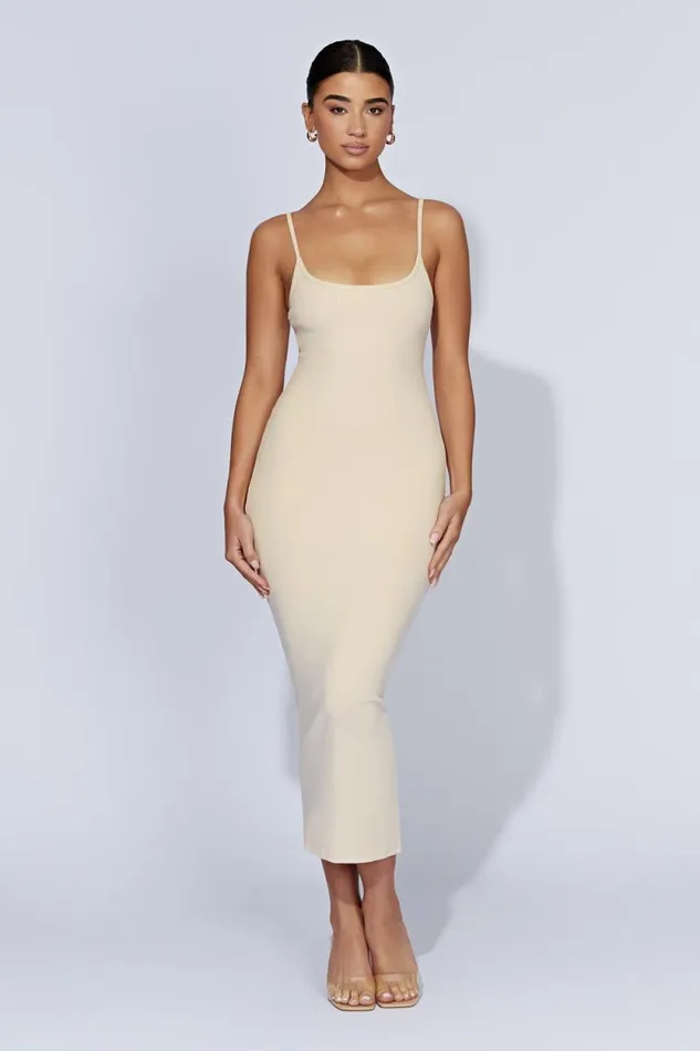 Women Meshki Dresses Alexis Ribbed Cami Midi Dress 8211 Cream Women Meshki Dresses Alexis Ribbed Cami Midi Dress 8211 Cream