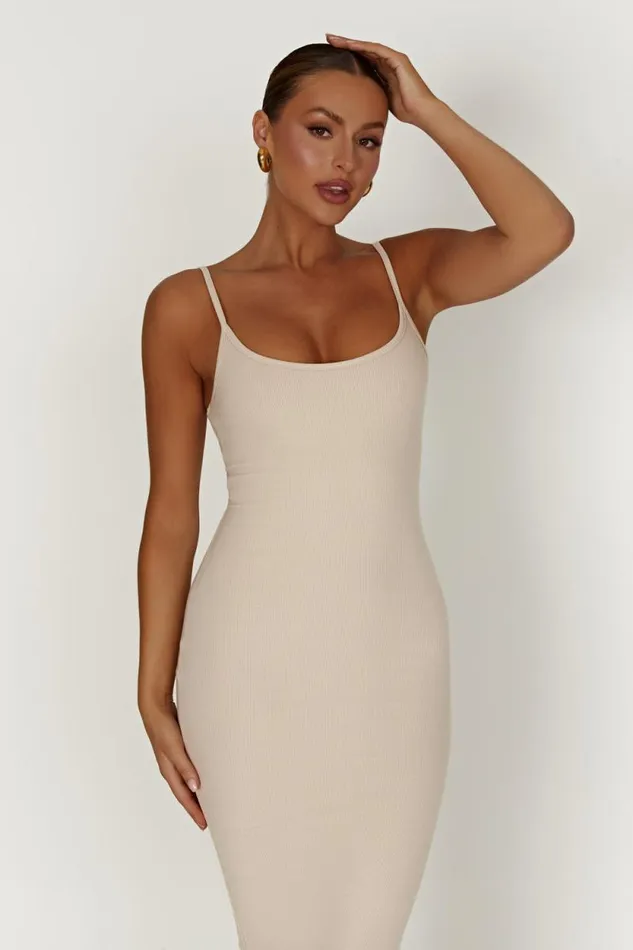 Women Meshki Dresses Alexis Ribbed Cami Midi Dress 8211 Cream Women Meshki Dresses Alexis Ribbed Cami Midi Dress 8211 Cream