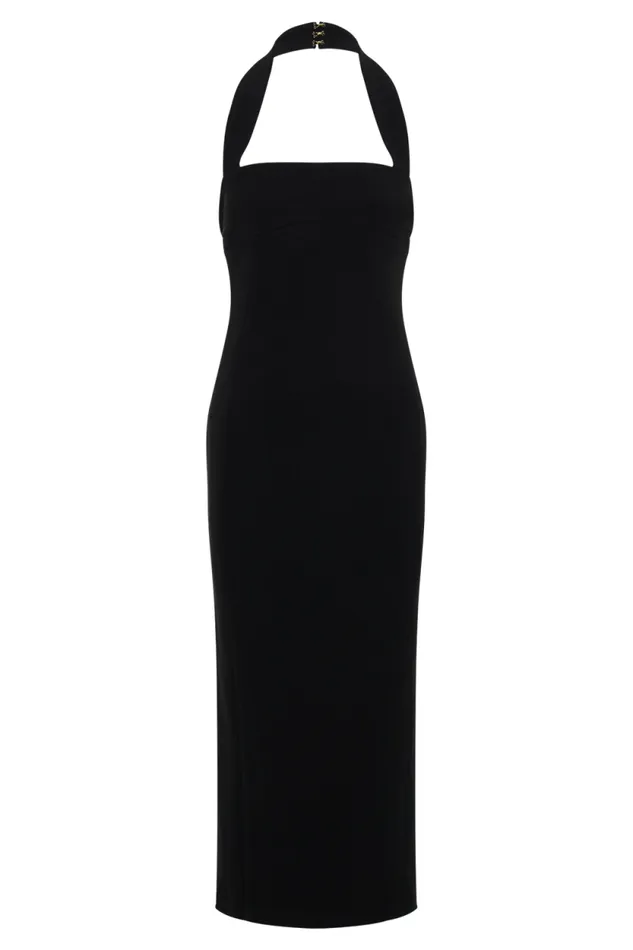 Women Meshki Dresses Amelita Suiting Halter Midi Dress 8211 Black