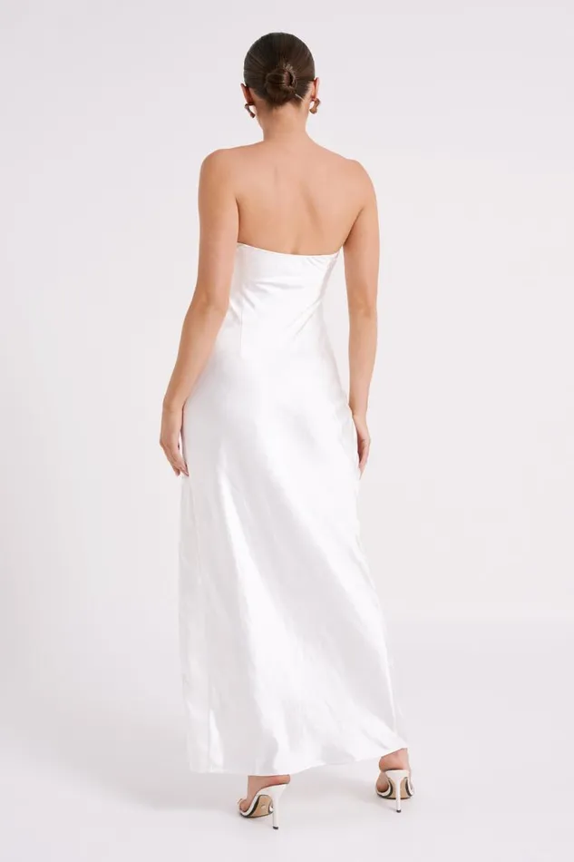 Women Meshki Dresses Aminah Draped Strapless Maxi Dress 8211 Ivory