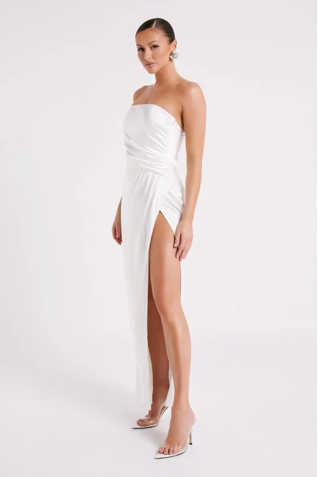 Women Meshki Dresses Aminah Draped Strapless Maxi Dress 8211 Ivory