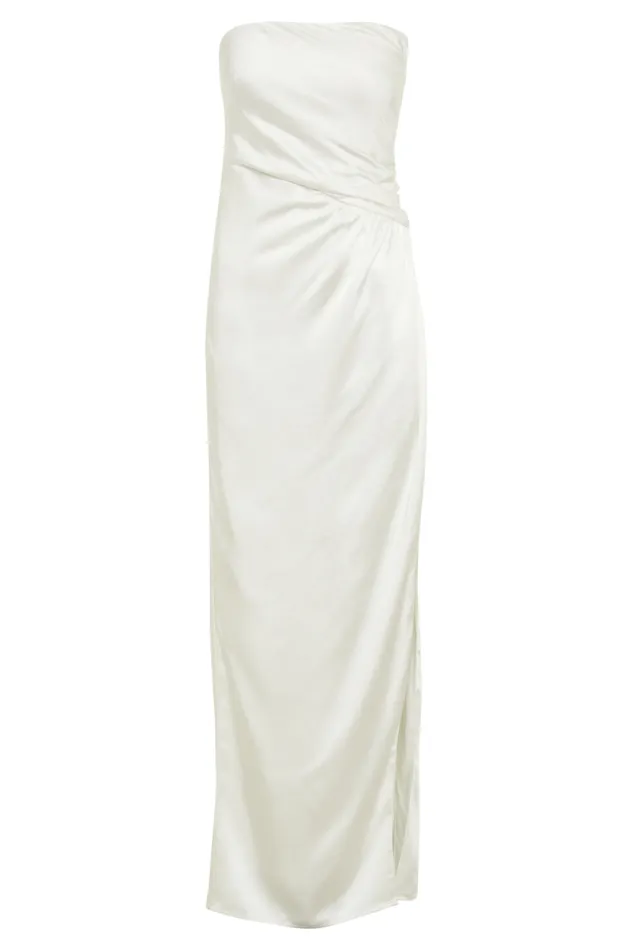 Women Meshki Dresses Aminah Draped Strapless Maxi Dress 8211 Ivory