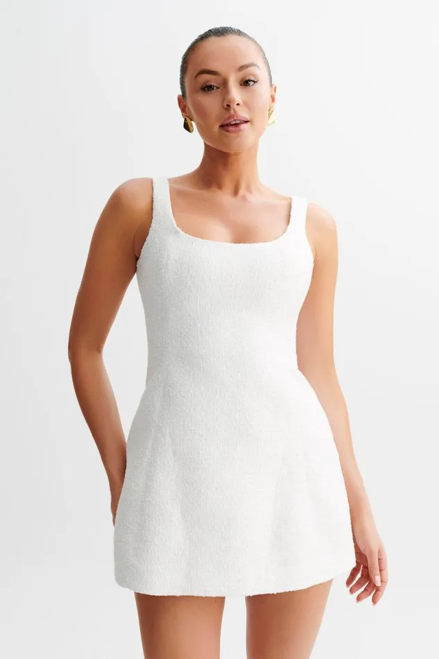 Women Meshki Dresses Beth Tweed Mini Dress 8211 White