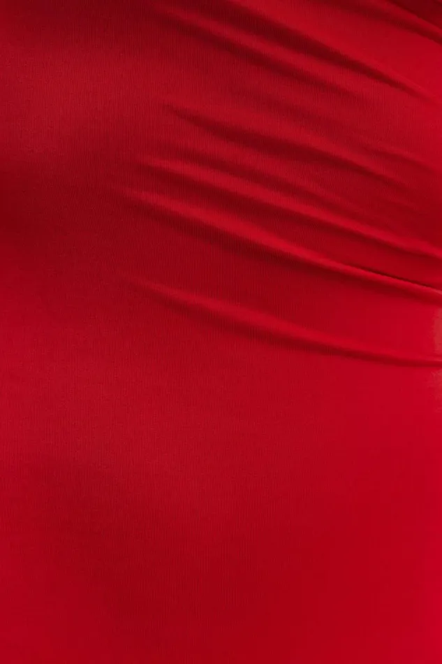 Women Meshki Dresses Cassandra Off Shoulder Slinky Maxi Dress 8211 Red