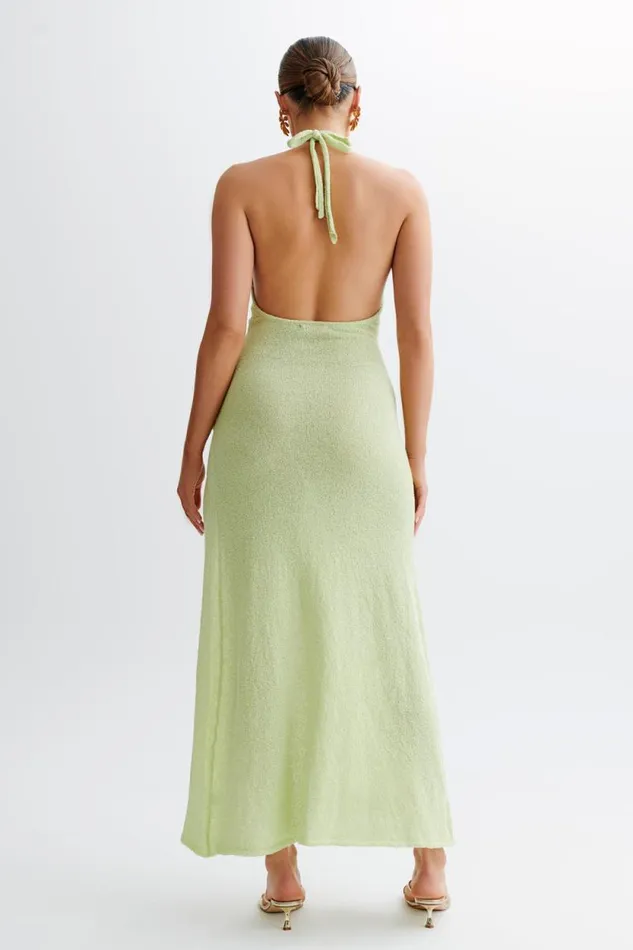 Women Meshki Dresses Cherie Knit Halter Maxi Dress 8211 Apple