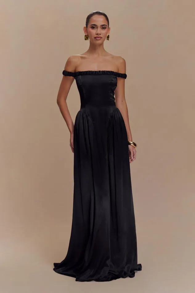 Women Meshki Dresses Coco Dropped Waist Maxi Dress 8211 Black