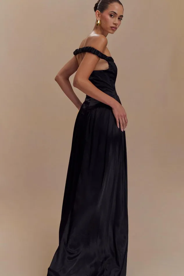 Women Meshki Dresses Coco Dropped Waist Maxi Dress 8211 Black