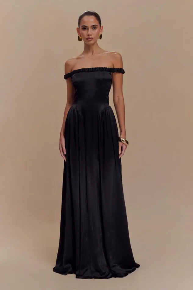 Women Meshki Dresses Coco Dropped Waist Maxi Dress 8211 Black