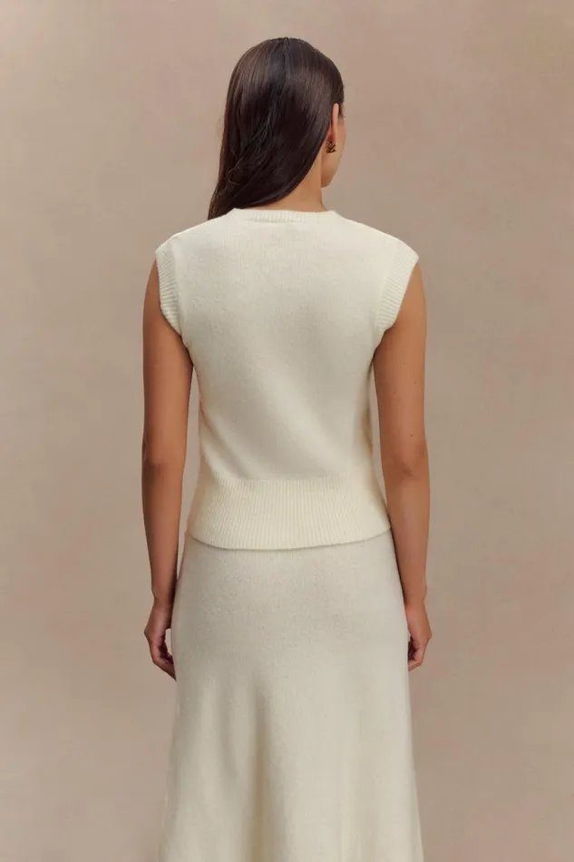 Women Meshki Dresses Dionne Sleeveless Knit Vest 8211 Ivory Marle