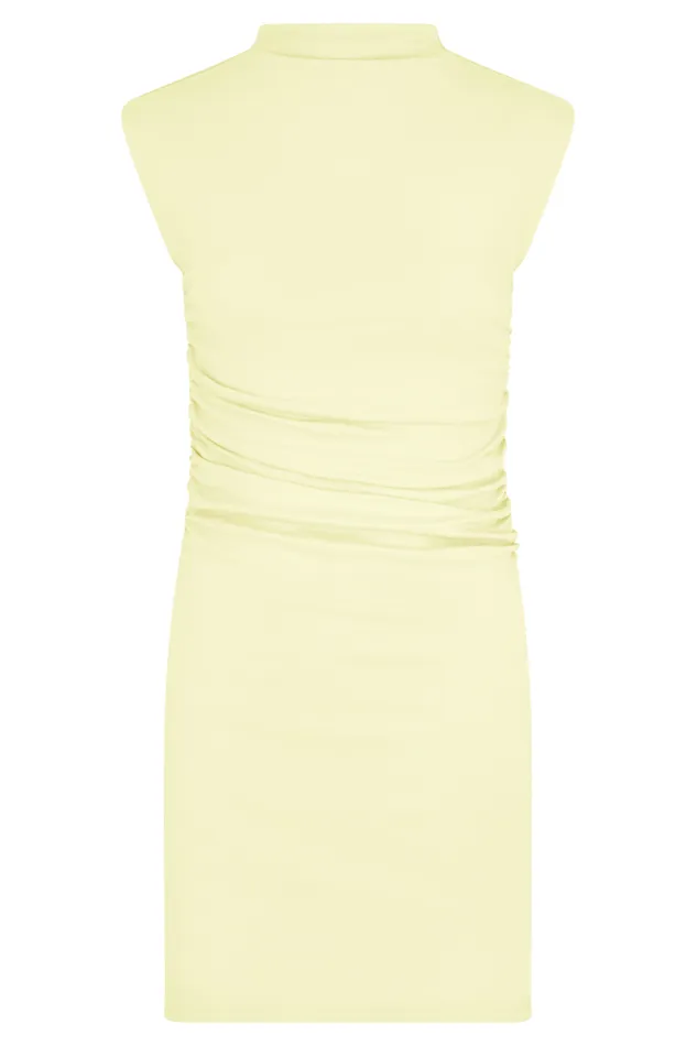 Women Meshki Dresses Elliot High Neck Sleeveless Mini Dress 8211 Pale Lemon