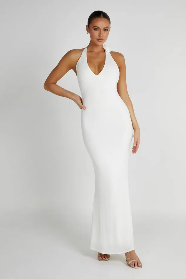 Women Meshki Dresses Marion Rose Halter Maxi Dress 8211 White