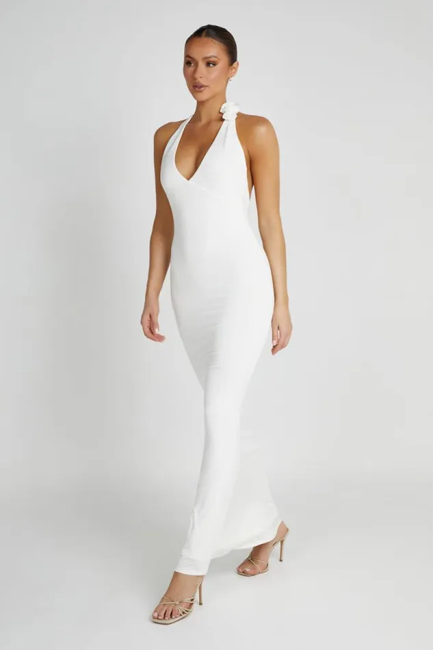Women Meshki Dresses Marion Rose Halter Maxi Dress 8211 White