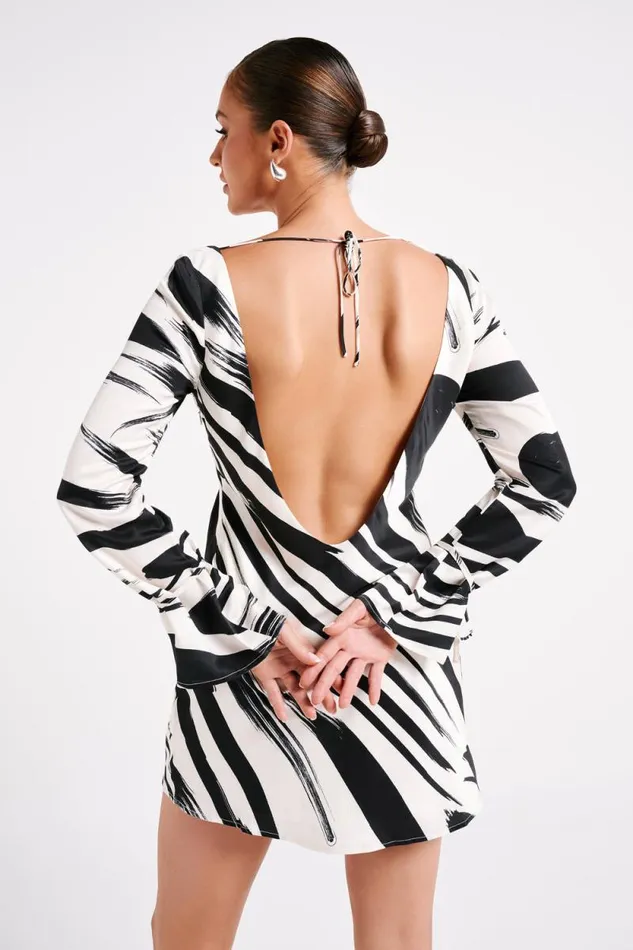 Women Meshki Dresses Marta Printed Satin Mini Dress 8211 Abstract Print