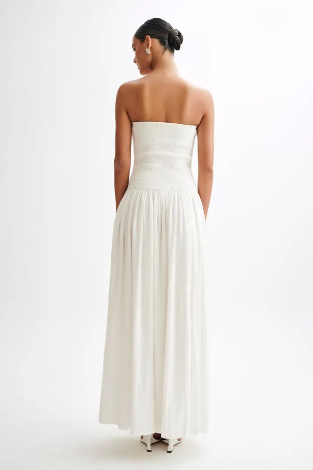 Women Meshki Dresses Maureen Cotton Shirring Maxi Dress 8211 Ivory