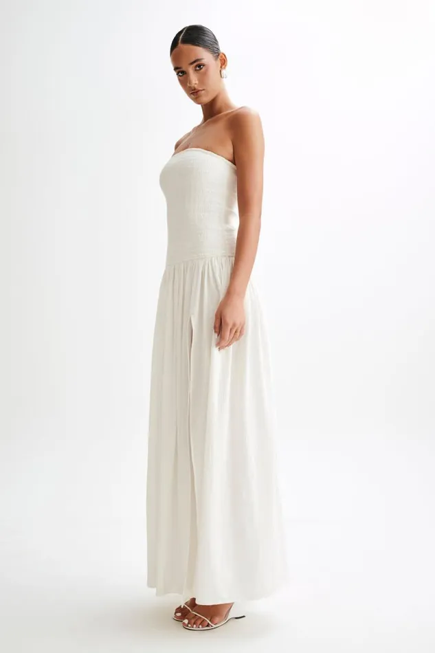 Women Meshki Dresses Maureen Cotton Shirring Maxi Dress 8211 Ivory