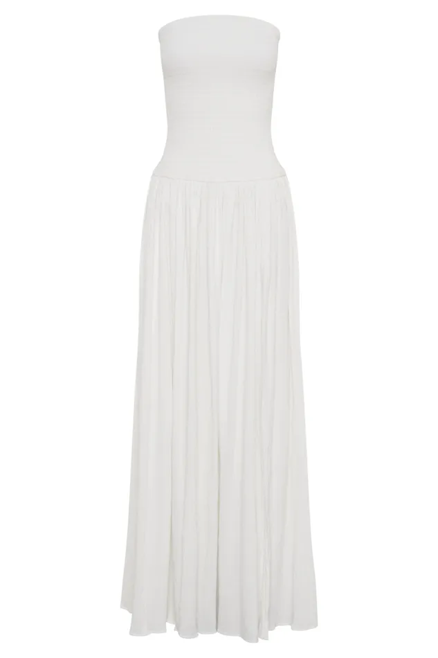 Women Meshki Dresses Maureen Cotton Shirring Maxi Dress 8211 Ivory