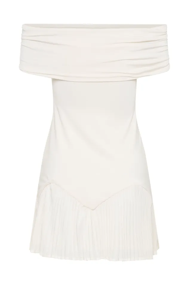 Women Meshki Dresses Melina Slinky Off Shoulder Mini Dress 8211 Ivory