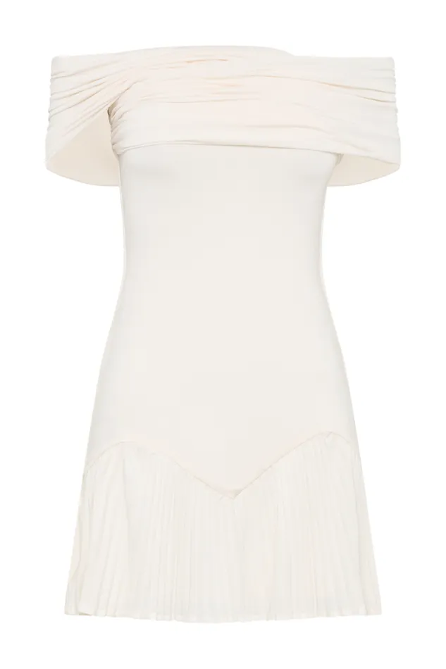 Women Meshki Dresses Melina Slinky Off Shoulder Mini Dress 8211 Ivory