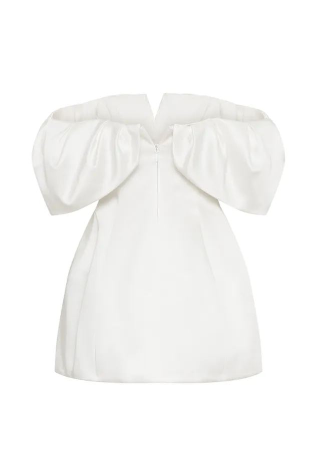 Women Meshki Dresses Portia Off Shoulder Satin Corset Dress 8211 White