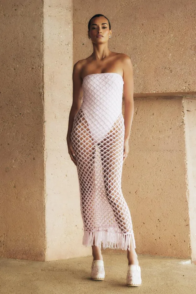 Women Meshki Dresses Prudence Knit Midi Dress 8211 Candy Pink