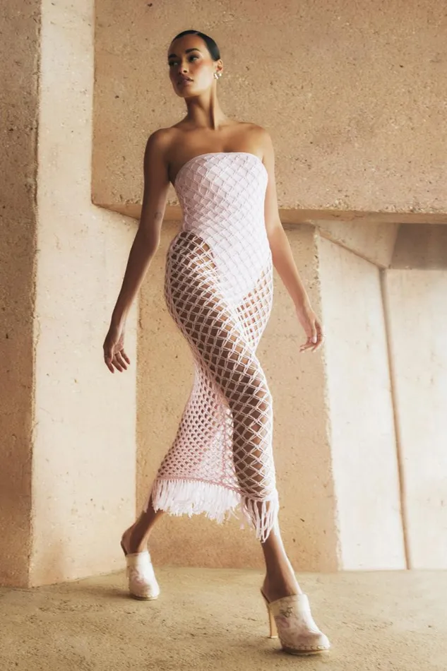 Women Meshki Dresses Prudence Knit Midi Dress 8211 Candy Pink