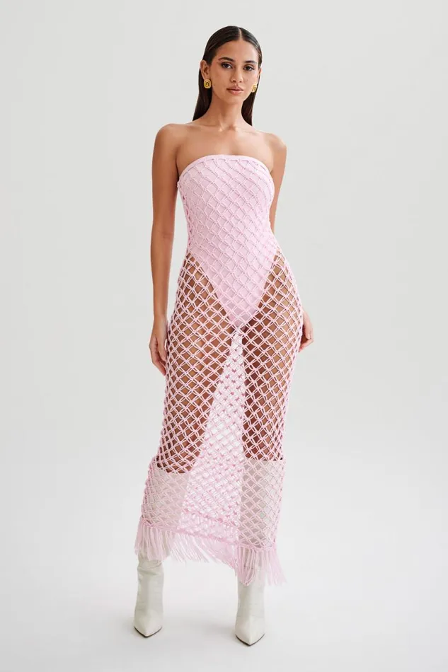 Women Meshki Dresses Prudence Knit Midi Dress 8211 Candy Pink