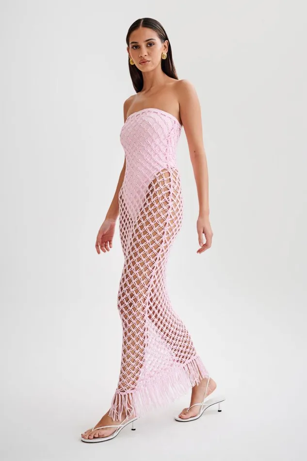 Women Meshki Dresses Prudence Knit Midi Dress 8211 Candy Pink