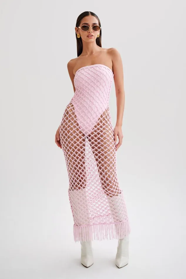 Women Meshki Dresses Prudence Knit Midi Dress 8211 Candy Pink