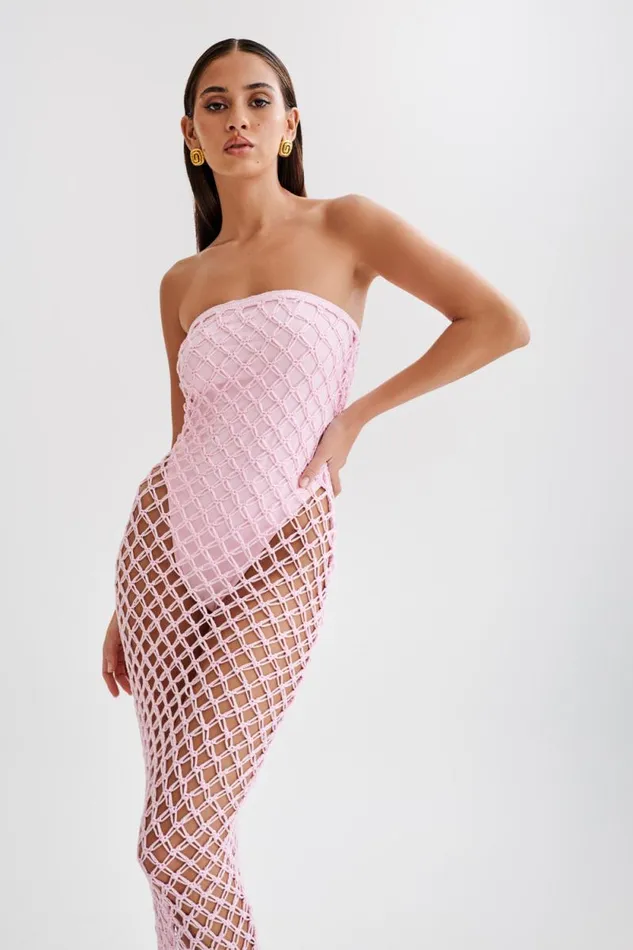Women Meshki Dresses Prudence Knit Midi Dress 8211 Candy Pink