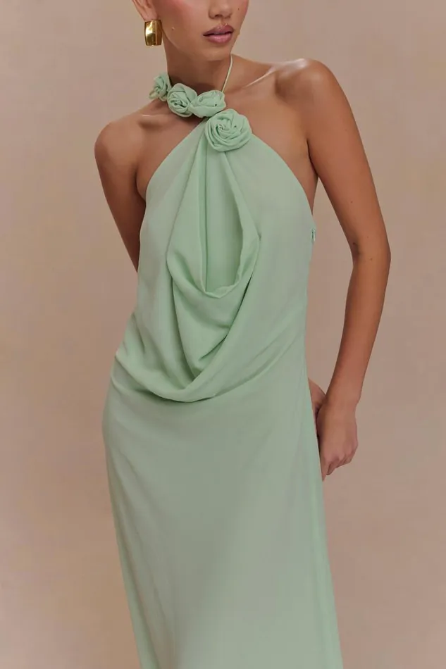 Women Meshki Dresses Rosalia Cowl Neck Maxi Dress 8211 Sage
