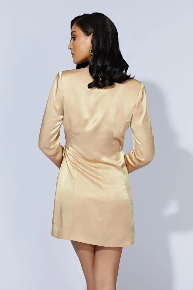 Women Meshki Dresses Saira Tie Up Mini Dress 8211 Wheat
